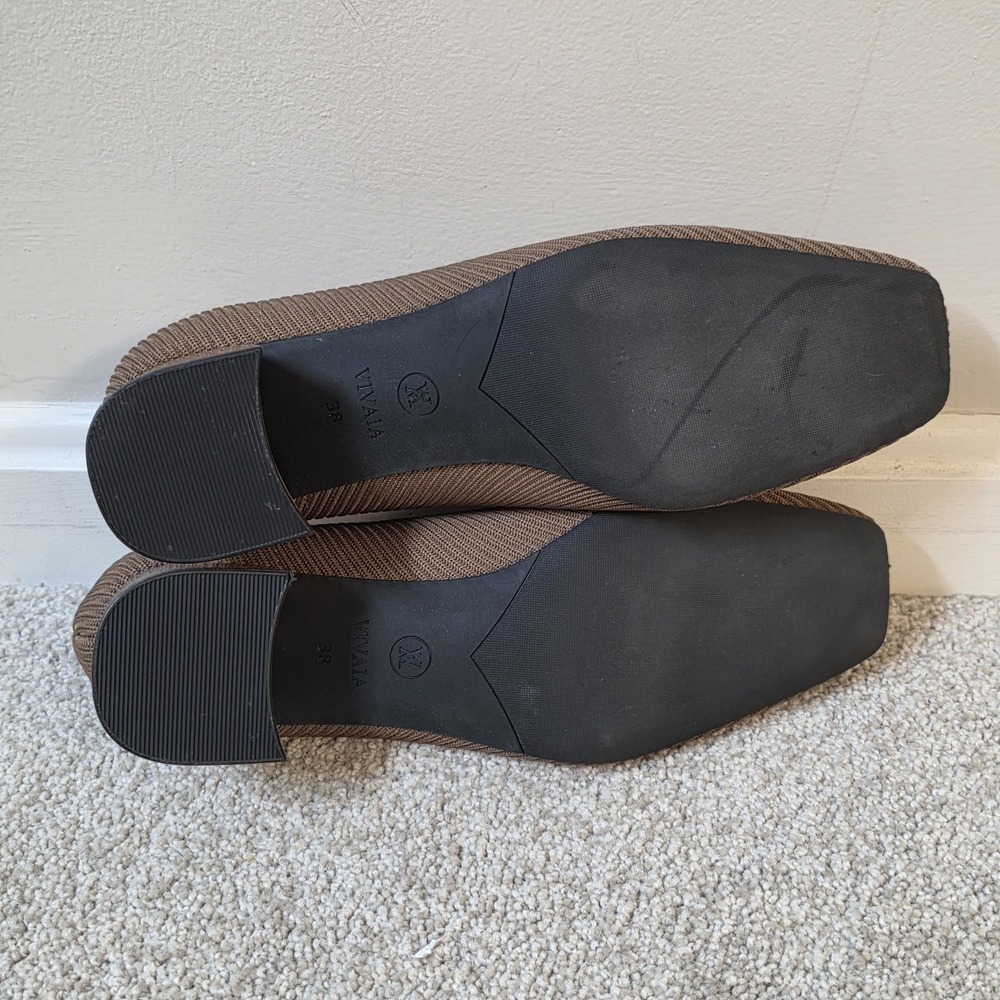 Vivaia Melody Square-Toe Chunky Block Heels Espresso Brown Size EU 38 US 7-7.5 - Picture 7 of 8